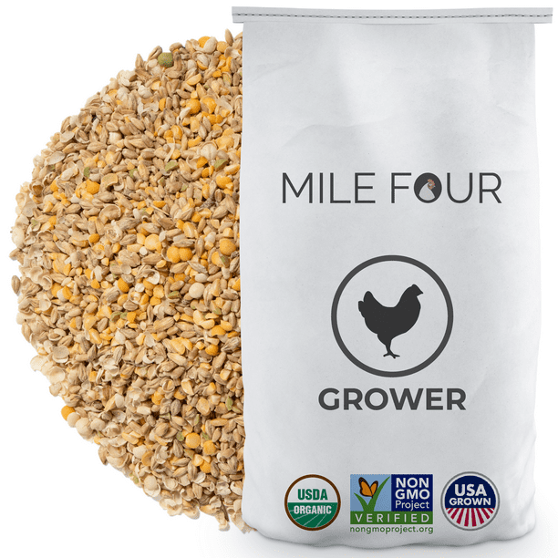 Mile Four Grower Organic Chicken Feed 100 US Grown Grains