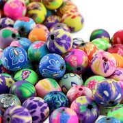 Fimo Polymer Clay Beads, Round Colorful Spacer 14mm Beads 120 Pcs For DIY Making Jewelry