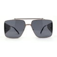 thumbnail image 2 of Luxurious Rectangle Flat Top Bridge Racer Metal Rim Officer Sunglasses Gold Black, 2 of 4