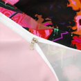 thumbnail image 4 of Castle Fairy Black Girl Lipstick Pattern Twin Duvet Cover,Abstract Graffiti Flowers Artwork Twin Bedding,Pink Black,Grey Reversible,1 Duvet Cover and 1 Pillowcase, 4 of 6