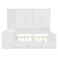 thumbnail image 5 of Harper & Bright Designs Full Daybed with Cabinet Storage & Bookcase, Wooden Daybed with 3 Drawers, All-in-One Storage Cabinet and Shelf, White, 5 of 18