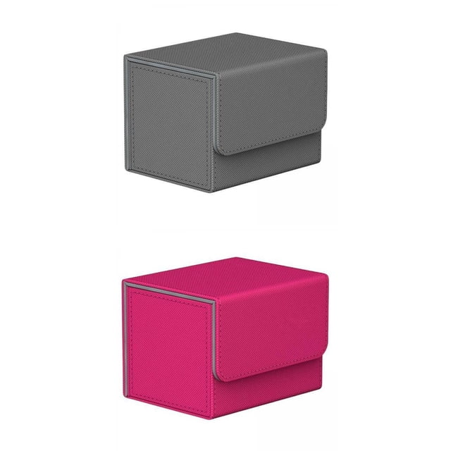 Organizador De Soporte De Almacenamiento De Caja De Cubierta De Tarjeta Con Pantalla De Cierre Magnético TCG Gris+Sturdy Trading Card Deck Box Storage Para MTG Card Protective Carrying Pink