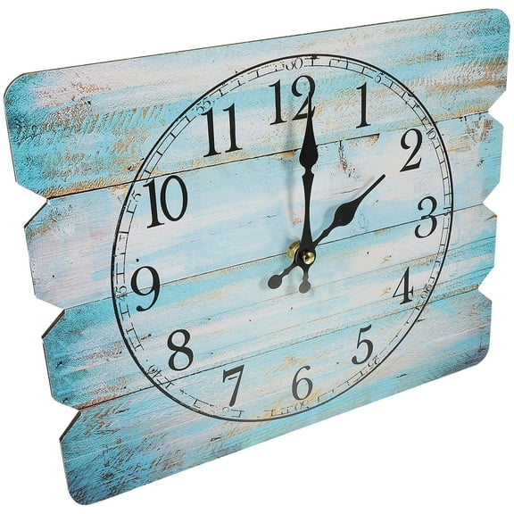 Creative Wall Decorative Clock Rectangle Bedroom Wall Hanging Clock Vintage Style 1 Set