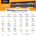 thumbnail image 2 of Set de pintura con aerógrafo Nicpro 24 colores (60 ml) con 2 diluyentes, 2 of 8