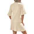thumbnail image 4 of Women 2 Pieces Knit Set Half Sleeve Pullover Sweater and Mini Skirt Matching Sets, 4 of 7