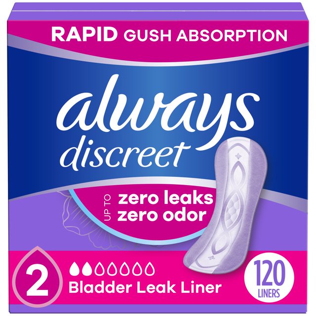 Bragas para incontinencia Always Discreet, talla 2, 120 unidades
