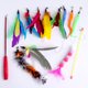 thumbnail image 2 of Juego de 12 Uds. De plumas de juguete para gatos, juguete para gatos, varita para gatos, juguetes interactivos de plumas con campanas y recambios de plumas para interiores, 2 of 5
