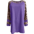thumbnail image 5 of Camisetas de manga corta con cuello en V para mujer, camisetas casuales de retazos de leopardo, camisetas Pompotops hfajkhk123641, 5 of 5