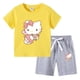 thumbnail image 3 of Conjunto de camiseta de manga corta para niños de Hello Kitty, ropa de algodón para bebés, pantalones cortos de media manga para niños y niñas, traje de dos piezas, 3 of 5