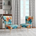 thumbnail image 2 of Designart "composition Symphony I" Teal Abstract Collages Upholstered Accent Chair - Modern Arm Chair For Bedroom, 2 of 7