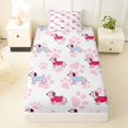 thumbnail image 3 of Homewish Kawaii Dachshund Animal Twin Sheets,Pink Dog Paw Print Bedding,3pcs,1 Fitted Sheet and 1 Pillowcase, 3 of 6