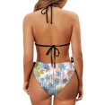 thumbnail image 6 of Uourmeti Women's Halter Neck Two-Piece Bikini Set | Tropical Palm Tree Print | Tie Side Bottoms | Quick Dry Swimwear for Beach Vacation & Pool Party, 6 of 9