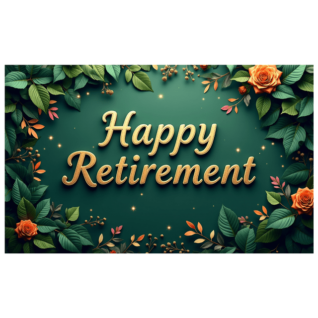Gold Themed Happy Retirement Banner with Balloons Gift Boxes and Confetti Party Decoration Backdrop for Retirement Party Celebrations Photography Props and Home Decorations