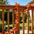thumbnail image 6 of AUNVITO 68.90 Inch Fall Maple Leaf Pumpkin Garland, Sunflower Berry Season Hanging Vine, Front Door Fireplace Decor For Halloween Thanksgiving, 6 of 6