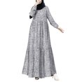 thumbnail image 3 of ZANZEA Women Muslim Islamic Dress Vintage Printed Turkey O-Neck Long Sleeve Dress, 3 of 3