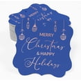 thumbnail image 2 of Inkdotpot Pack Of 100 Merry Christmas & Happy Text Paper Tags DIY Craft Bracket Shape Real Rose Gold Foil Hang Tags, 2 of 7