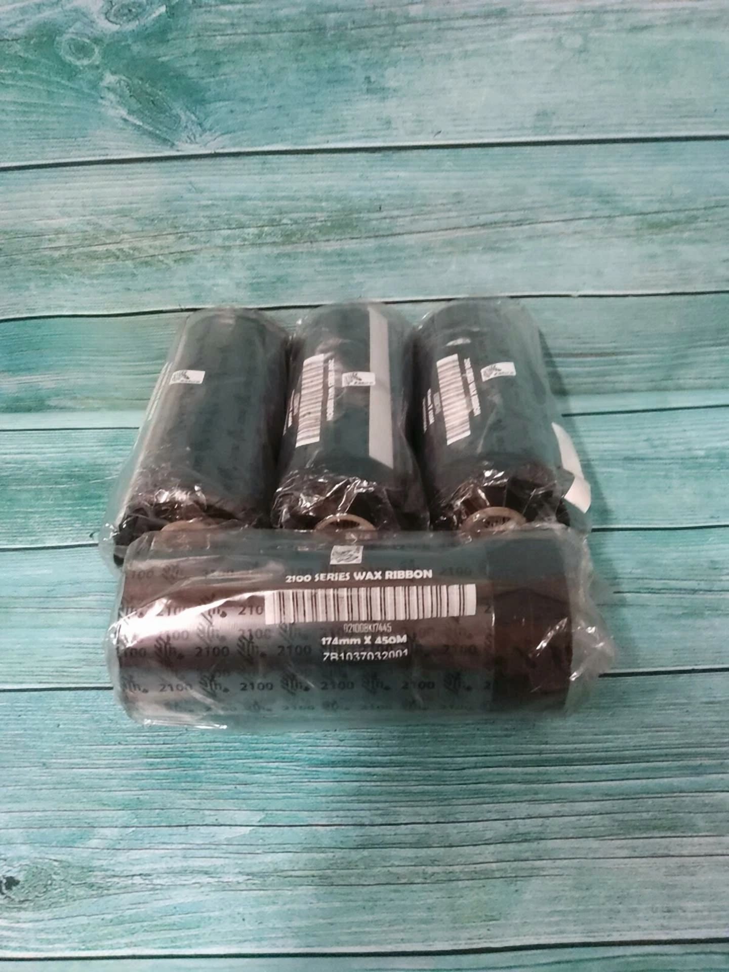 CIRCLE- Zebra Black 174 Mm X 450M Series 2100 Wax Ribbons Lot Of 4 B11