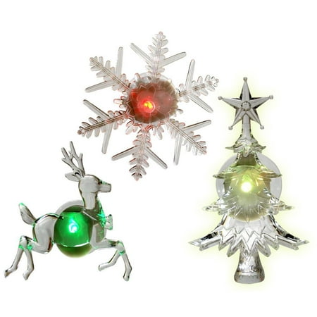 holiday window decorations assorted set of 3 reindeer christmas tree and snowflake - Battery Operated Christmas Decorations holiday window decorations assorted set of 3 reindeer christmas tree and snowflake - Battery Operated Christmas Decorations