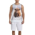 thumbnail image 4 of Gaeub Cow Men's Mesh Basketball Jersey, Quick-Drying Sleeveless Top S-4XL, Loose Muscle Tank Top -4X-Large, 4 of 9