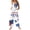 Blue, variant on 4th Of July Jumpsuits Women Patriotic Backless Casual Rompers Usa Flag Red White and Blue Vintage Classic OverallsS