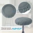 thumbnail image 3 of Uxcell Stool Covers Round, Elastic Bar Stool Covers Washable Stool Cushion Slipcover Stretchy Bar Chair Seat Cover for Chair Dark Grey 11"-14", 3 of 7