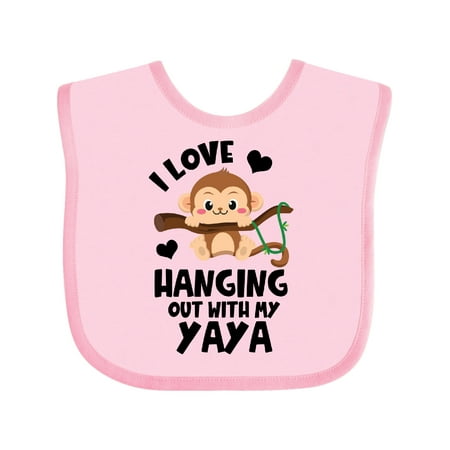 

Inktastic Monkey I Love Hanging out with My Yaya Gift Baby Boy or Baby Girl Bib