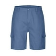 thumbnail image 7 of Dagegui Men Cargo Shorts Lightweight Half Elastic Waist Work Shorts Solid Summer Casual Shorts with Pockets Blue S, 7 of 7