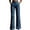 *Blue, variant on Women's High Waist Flare Leg Striped Dress Pants with Pockets,Solid Color Casual Work Trousers Black,Women's Plus M