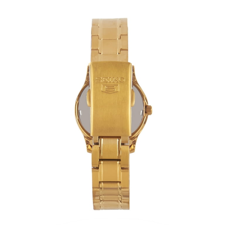 Seiko 5 Classic Gold Tone Stainless Steel Black Dial 21