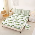 thumbnail image 2 of Feelyou Green Spotted Pike Fish Bed Sheets for Boys Girls, Simple Ocean Wildlife King Sheets, Green White, 4pcs, 2 of 5