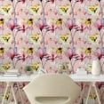 thumbnail image 2 of Ambesonne Colorful Flowers Peel & Stick Wallpaper for Home, Innocent Floral, 13"x36", Rose and Multicolor, 2 of 5