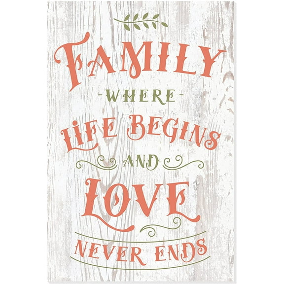 Family Is Where Life Begins And Love Never Ends Rustic Wood Wall Sign 8x12