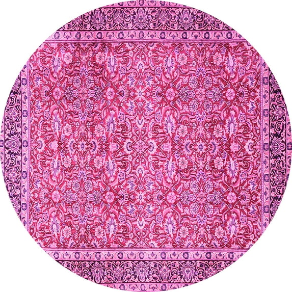 Ahgly Company Indoor Round Persian Pink Traditional Area Rugs, 8' Round