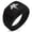 Black, variant on Stainless Steel Greek Mythology Cerberus Geometric Pattern Step-Down Biker Style Polished Ring