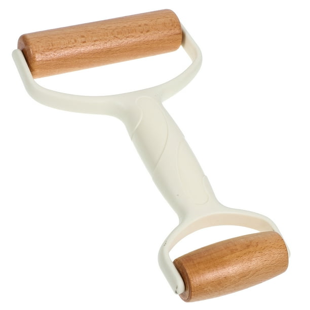 Rodillo de repostería de madera con extremos dobles, rodillo para hornear pizza, rodillo de masa manual