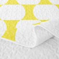 thumbnail image 5 of Castle Fairy Minimalist Oval Grid Twin Quilt Set 2 Pieces,Geometric Rounded Twin Coverlet Set,Yellow White,1 Bedspread and 1 Pillowcase, 5 of 7