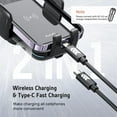 thumbnail image 3 of Alxum Wireless Charging Car Mount, Suction Cup Dash Mount for iPhone13, 12, 11, Samsung Galaxy, Single Piece, 3 of 7