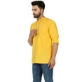 thumbnail image 4 of SKAVIJ Men's Cotton Short Kurta Shirt Round Neck Tunic Regular Fit (X-Large, Yellow), 4 of 6