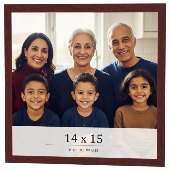 14x15 Frame Brown Solid Wood Picture Frame Width 0.75 Inches | Interior Frame Depth 0.5 Inches |