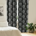 thumbnail image 2 of Ambesonne Black and White Curtains, Oriental Hamsa Hand, Pair of 28"x95", Black White, 2 of 5
