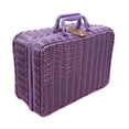 thumbnail image 3 of Maleta tejida, maleta de picnic, contenedor de artículos diversos, caja de regalo portátil, estuche de maquillaje, estuche de almacenamiento tejido a Violeta S, 3 of 8