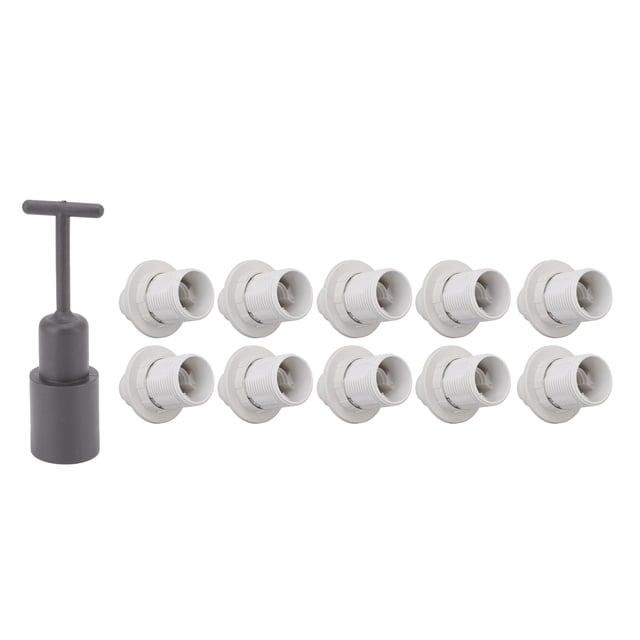 Candle Bulb Socket, 10PCS Copper Core Widely Applicable E14 Lamp Holder For Home Black,White