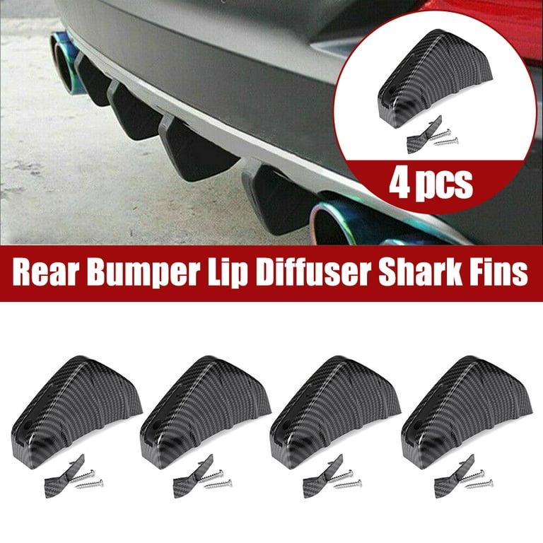 4pcs Car Rear Lower Bumper Wing Lip Diffuser, Anti-Crash Accessories  Spoiler Shark Fin Protector, Rear Bumper Splitter Lip Wing with Screw,  Universal