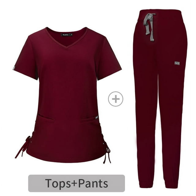 Bata quirúrgica de hospital, ropa de lavado, clínica, herramientas profesionales, enfermera, estudiante, traje femenino fino con cuello en V