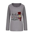 thumbnail image 3 of Hauts à Manches Longues pour Femmes Mode Noël Femme Col Rond T-Shirt à Manches Longues Imprimé Blouse Ample Hauts T-Shirts à Manches Longues pour Femmes T-Shirts d'Été pour Femmes, 3 of 5