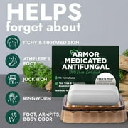 Antifungal Soap | Medicated Jock Itch Treatment, Fights Ringworm & Athletes Foot | Soothing Tea Tree & Eucalyptus | 1% Tolnaftate for Effective Relief | Travel-Friendly with Soap Case