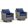 thumbnail image 2 of Unnifurnzi Outdoor Swivel Rocker Patio Chairs-High Back Outdoor Swivel Glider Chairs Set of 2 All Weather PE Wicker Outdoor Chairs for Porch Balcony Deck-Gray/Blue, 2 of 7