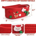 thumbnail image 2 of JWshufel Christmas Gift Basket with Santa Storage Basket for Candy and Wine Wrapping Reusable Non Woven Fabric Tote Bags Festive Holiday Decoration for Family Gatherings 9.4in Red, 2 of 3