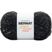 Spinrite 161011-11006 Bernat Softee Chunky Tweeds Big Ball Yarn, Black