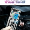thumbnail image 7 of Compatible with Samsung Galaxy Z Flip 6 Case Built-in 360 Ring Holder Kickstand, Extreme Protection Military Armor Magnetic Car Dual Layer Protective Heavy Duty Phone Cover,Silver, 7 of 7